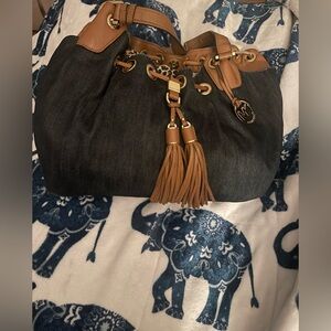 Michael Kors Large denim drawstring tote